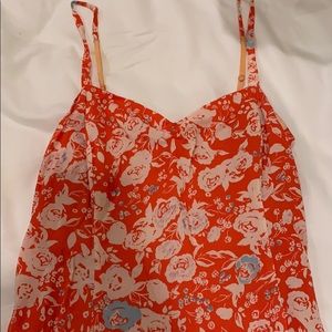 Free People orange floral print mini sundress